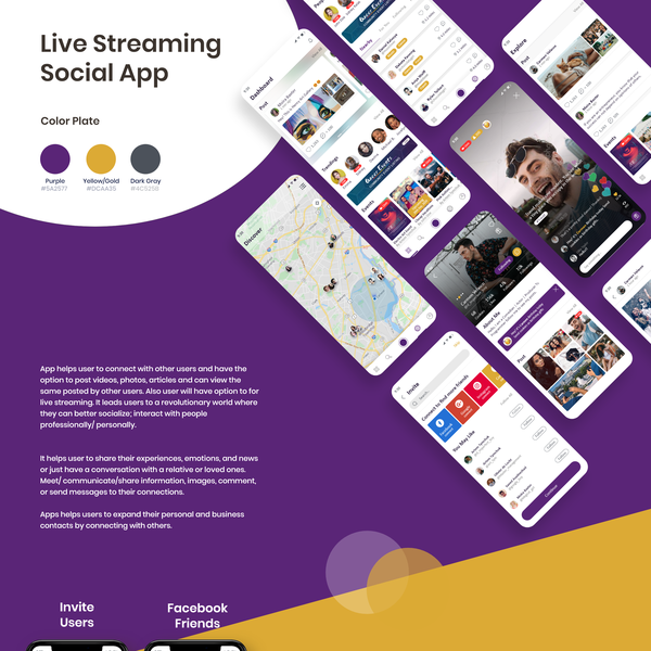 Design by Mob@ID titled "Live Streaming Social App"