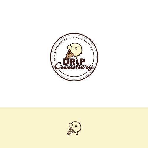 Design a hipster modern logo for an ice cream shop that people will melt for. Design by AR3Designs