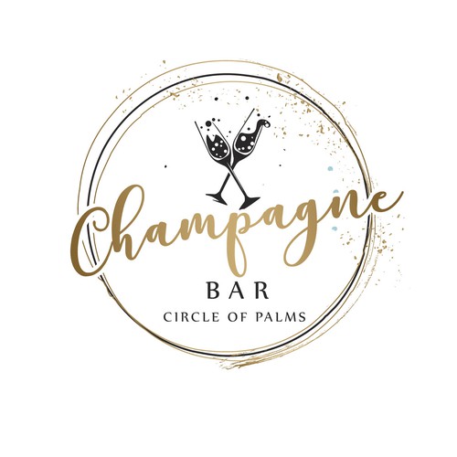 Luxury and modern Champagne Bar logo Design by designstarla