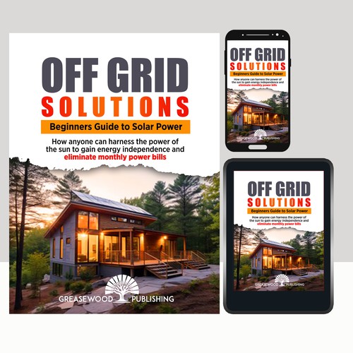 Off Grid Solar book cover for beginners Diseño de Arrowdesigns