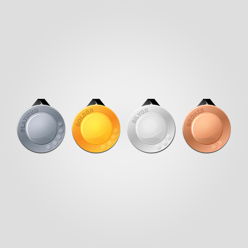 Subscription Level Icons (i.e. Bronze, Silver, Gold, Platinum) Design by Dana Chichirita