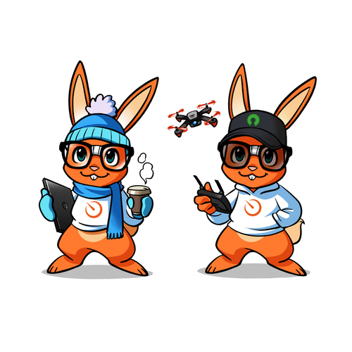 Cute geeky fun rabbit or monster for techies Design by STUDIO AG