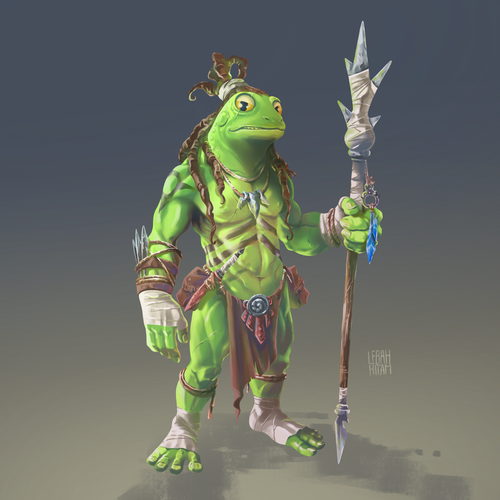 Create concept art of a warrior frog! | Character or mascot contest