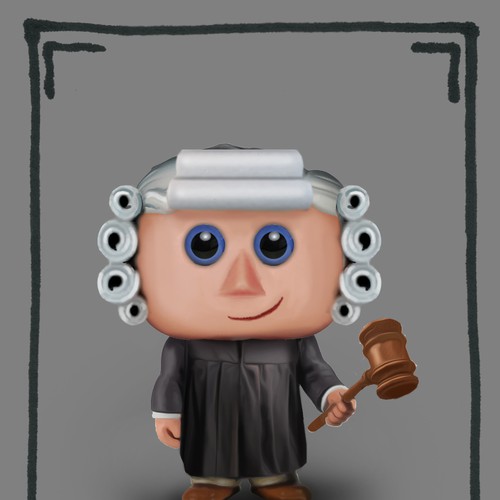 Create a kid-friendly Judge character to be made into a plush toy! Design by Senshi11