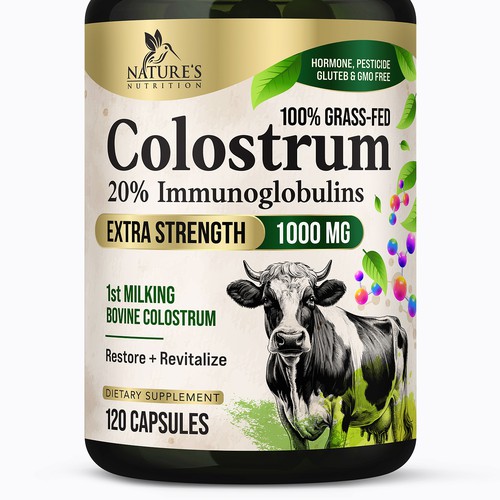 Powerful, Colostrum Design Needed for Nature's Nutrition Design by FreshApple@Michelle