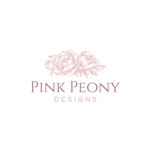 Pink Peony Designs Logo Contest Design by desi9nart