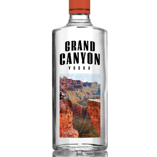 Create a striking vodka label capturing the Grand Canyon Product