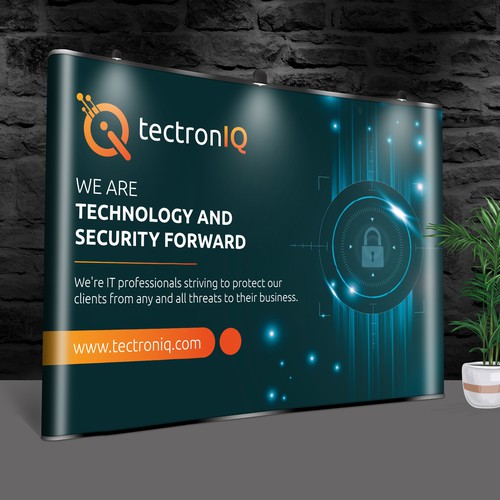 Simple trade show banner for technology company Design by BrainStorm.