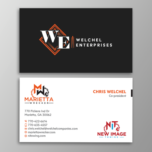 Powerful business card for large towing enterprise Design by Design sp