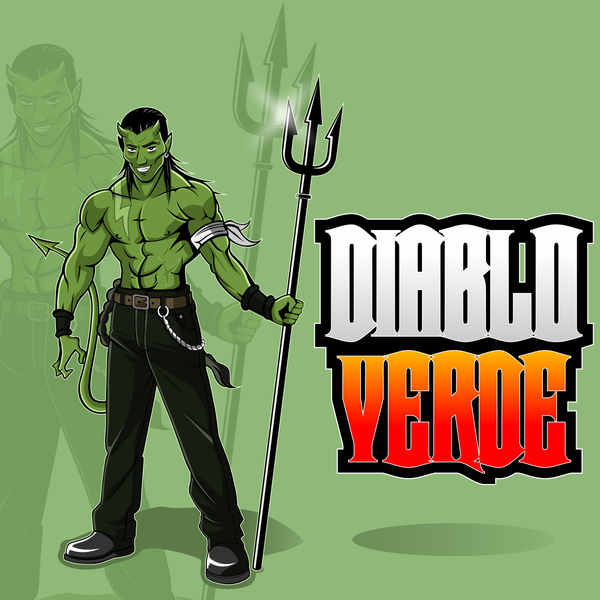 Create a cool party guy Devil for our creamy cilantro sauce - Salsa Diablo Verde (Green Devil Sauce)