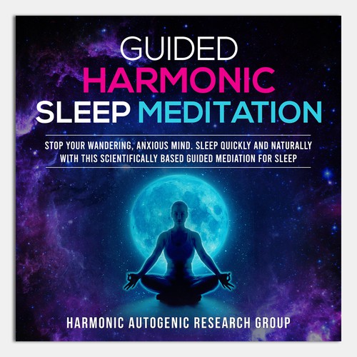 Design an abstract dark on dark sleep meditation book cover Design by Unboxing Studio