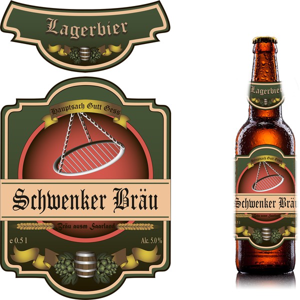Design by Ani_MIlkshake titled "Schwenker Bräu benötigt product label"