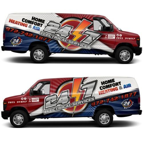 Eye catching design for Electrical service co van | Car, truck or van ...