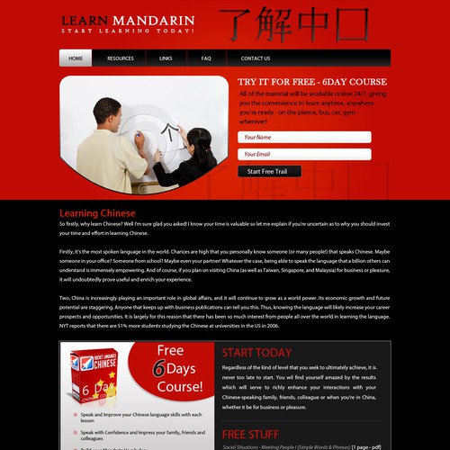 Design di Create the next website design for Learn Mandarin di DesignSpeaks