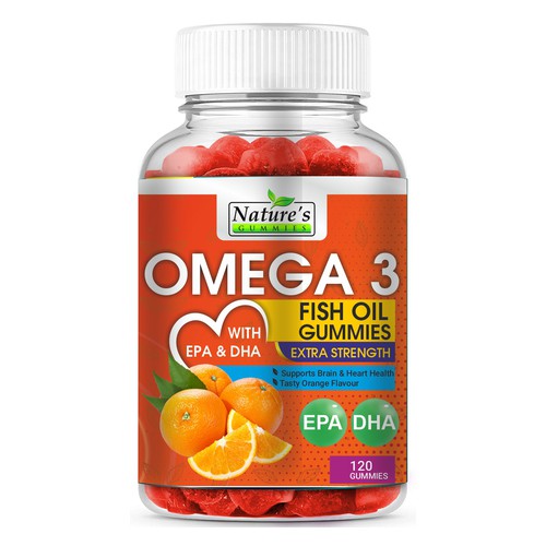 Tasty Omega 3 Fish Oil Gummies Design needed for Nature's Gummies Design réalisé par Hanisha P Patel