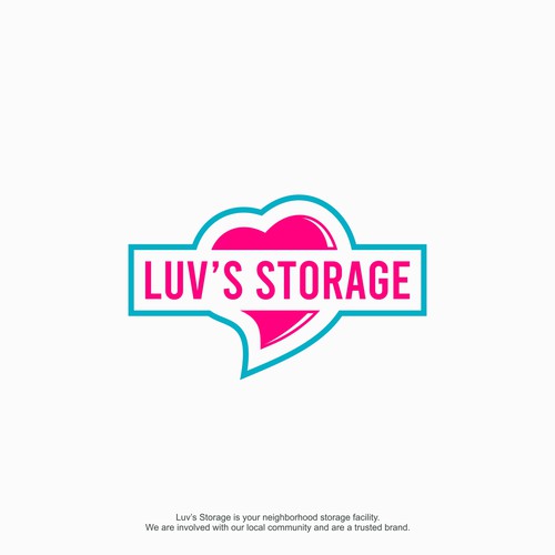 Luv’s Storage - modern logo with bright color Design by 3PM
