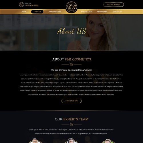 Black & gold themed website design Réalisé par MyCreativeMind