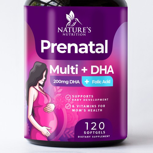 Prenatal Vitamins Label Design needed for Nature's Nutrition Réalisé par R O S H I N