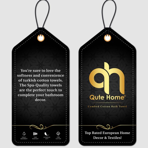 Creating a Bath towel Tag Design Design by Thinks Graphics