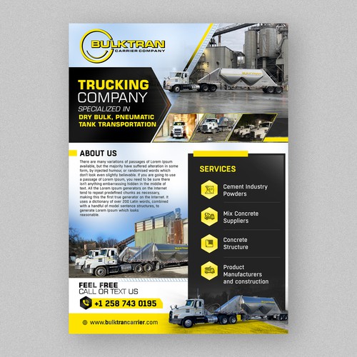 Trucking company marketing flyer Design by Logicainfo ♥