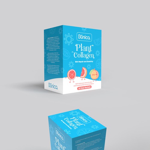 Collagen with personality. Clean and inviting box label design. Design by Mulyana D-Zign