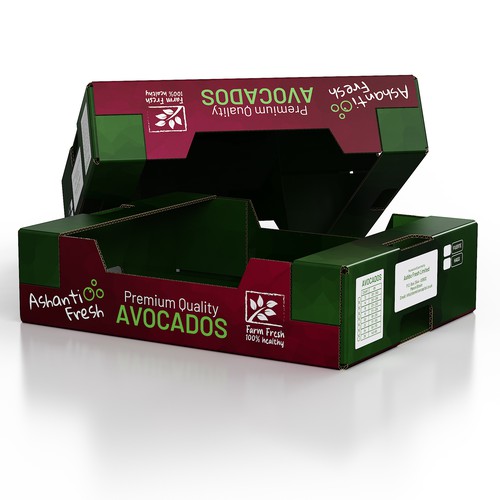 Avocado export box design Design by Carl Haus