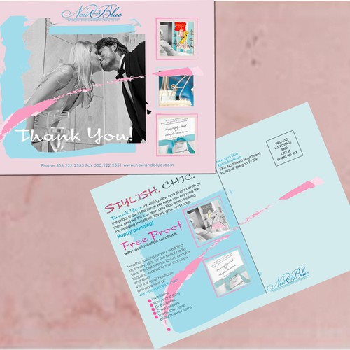 Upscale Wedding Invitation Boutique Postcard Réalisé par chp
