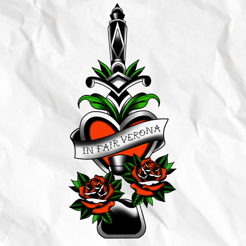 Design a Romeo and Juliet tattoo for a hopeless romantic-ontwerp door Katya Luu