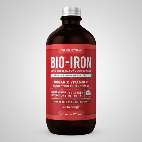 BioIron - Liquid Iron Supplement Front of Label Design Design by Pice Wilf