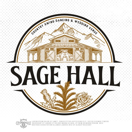 Sage Hall - Country Swing Dance & Wedding Venue Logo Design réalisé par Cinque❞