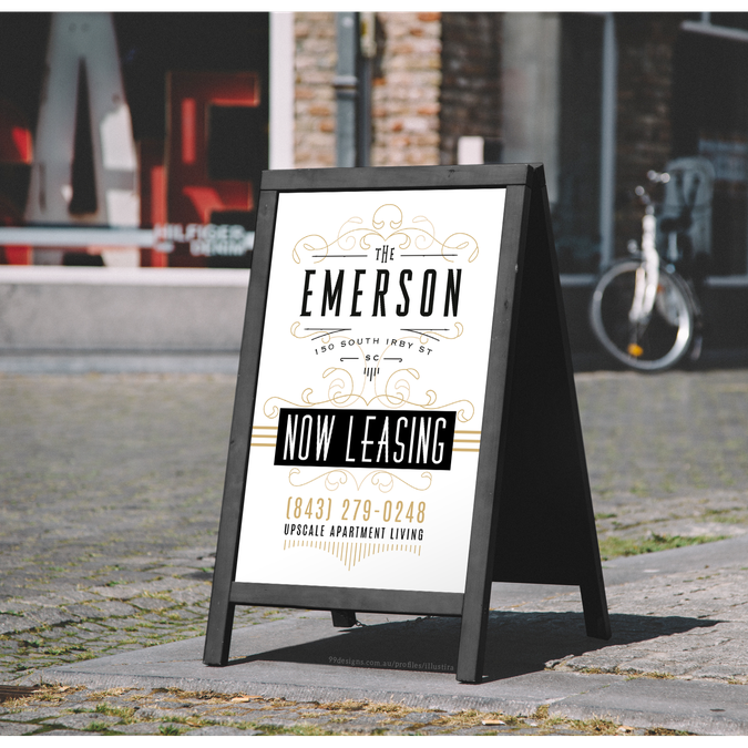 The Emerson ApartmentsA Frame Sign Signage contest