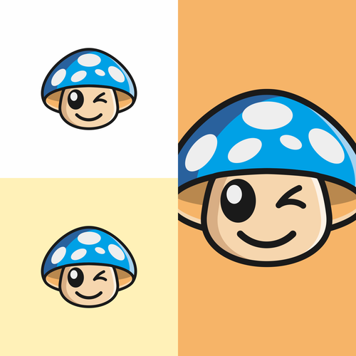 Youthful mushroom logo with eyes and a smile Design by chandra.k