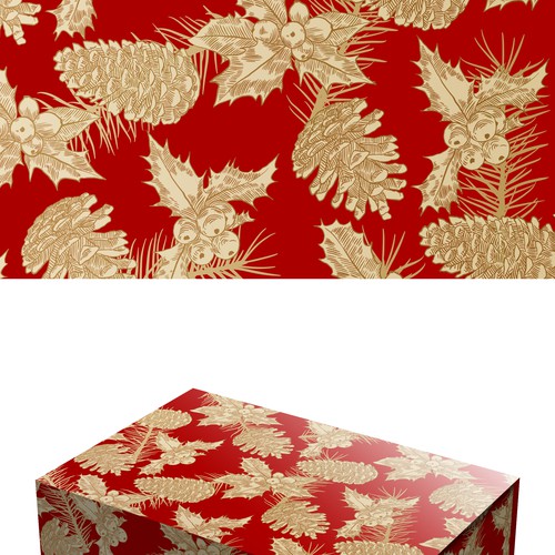 Digital Man ✅さんのDesign a Christmas Pattern for Luxury Decorative Gift Boxesデザイン