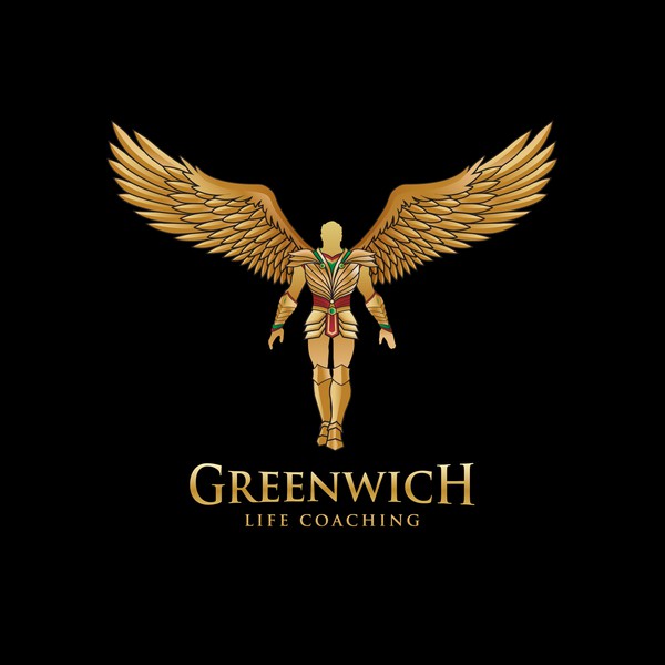 A golden angel logo / illustration for a coaching clinic