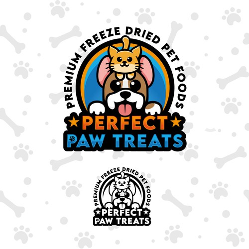 Perfect Paw Treats Modern & Vibrant Happy Logo Diseño de Vironnik