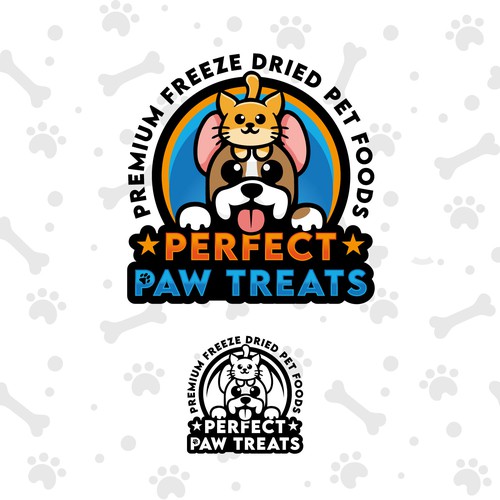 Perfect Paw Treats Modern & Vibrant Happy Logo Design by Vironnik