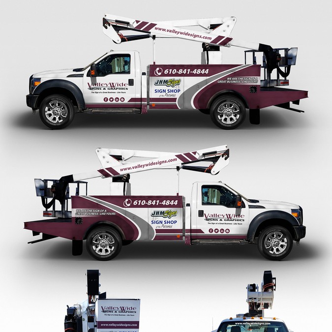 Create vehicle wrap fleet design to make three separate sign companies ...