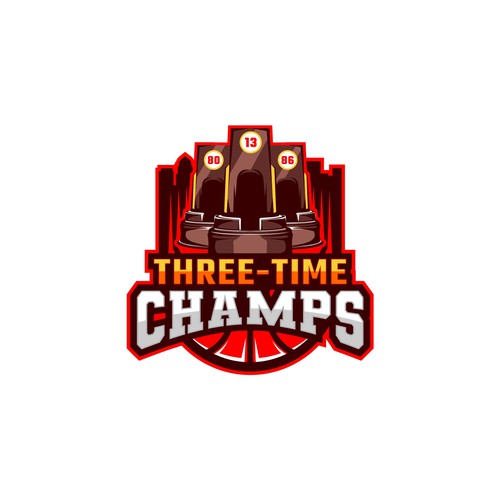 Basketball Logo for Team 'Three-Time Champs' - Your Winning Logo Featured on Major Sports Network Design by brint'X