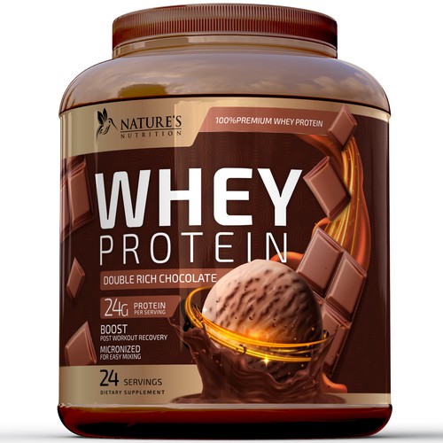 R O S H I NさんのTasty Whey Protein Chocolate Design Needed for Nature's Nutritionデザイン