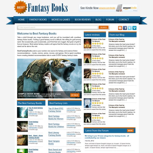 Help Best Fantasy Books with a new website design Design by rosiee007