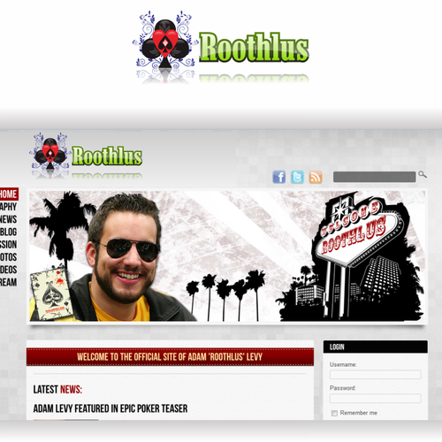 Logo for World-Class Online Poker Player Adam "Roothlus" Levy Design by andha™