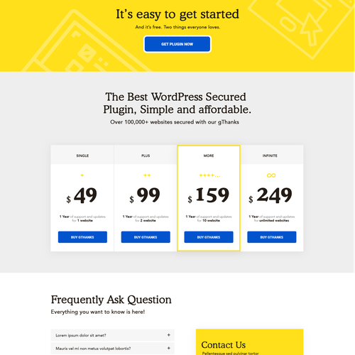 Design a landing page for Wordpress plugin - Abrupt, simple, fast, niche Design by jezz