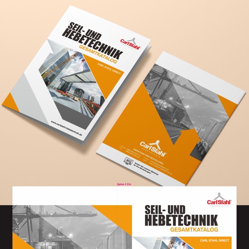 Cover page and back page DIN A4 industrial catalog as standard layout for catalogs Diseño de nng