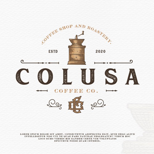 Design an industrial coffee house logo. Alternate logo with  District No. 12 Diseño de ∙beko∙