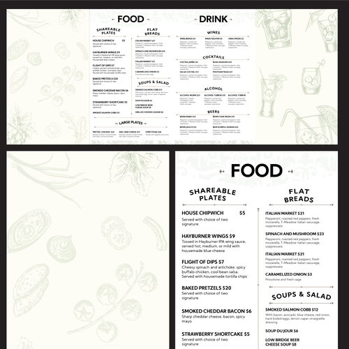 upscale bar and grill menu design Design by nabilazzahra