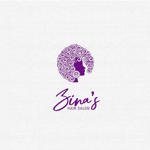 Showcase African Heritage and Glamour for Zina's Hair Salon Logo Design by 'OUM'