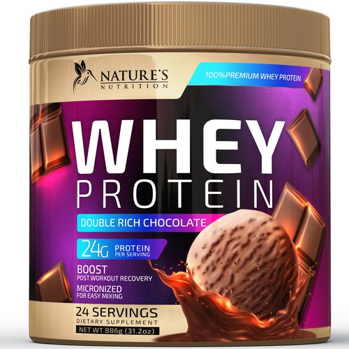 Tasty Whey Protein Chocolate Design Needed for Nature's Nutrition Design réalisé par R O S H I N