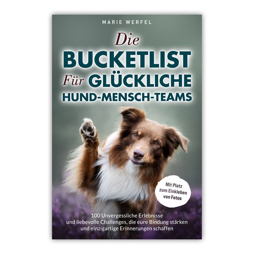 Design a harmonious, cute cover for a dog & human bucketlist Design by A_Ndesign