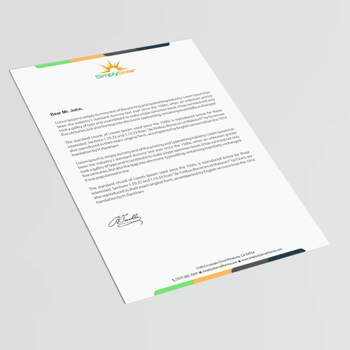 "Renewable Energy Company Letterhead" Design réalisé par thinkweb art