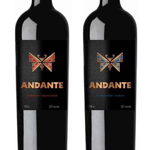 Wine label designer needed for Andante: award-winning, expertly curated wines from Chile Design by Sonia Maggi